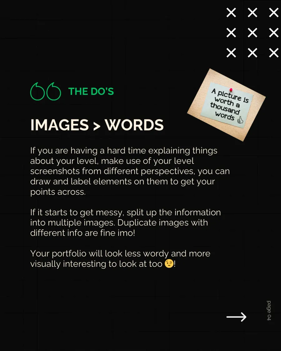 Level Design Portfolio: Do's and Don'ts — page 4 of 11