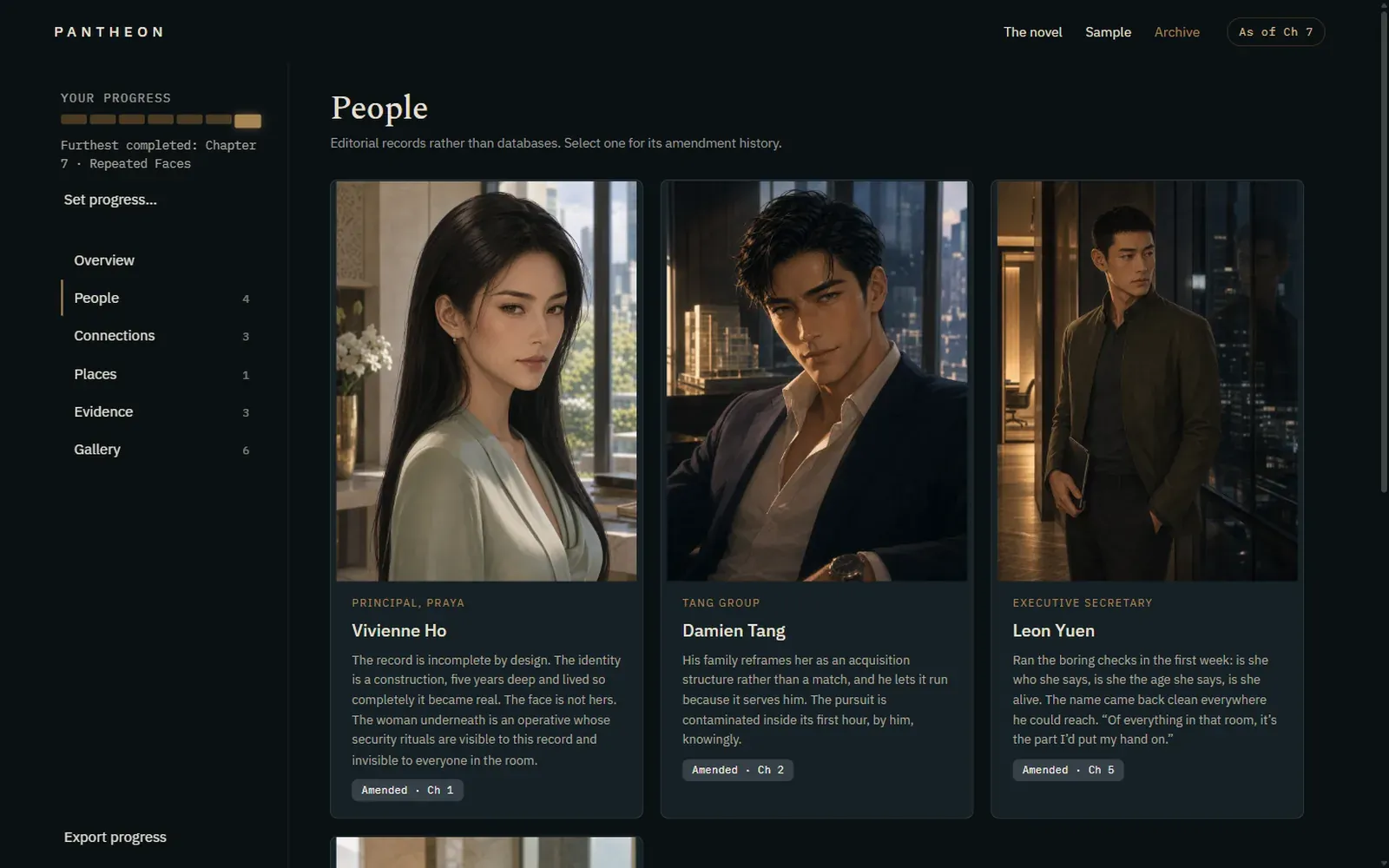 The People records, each showing the chapter it was last amended at